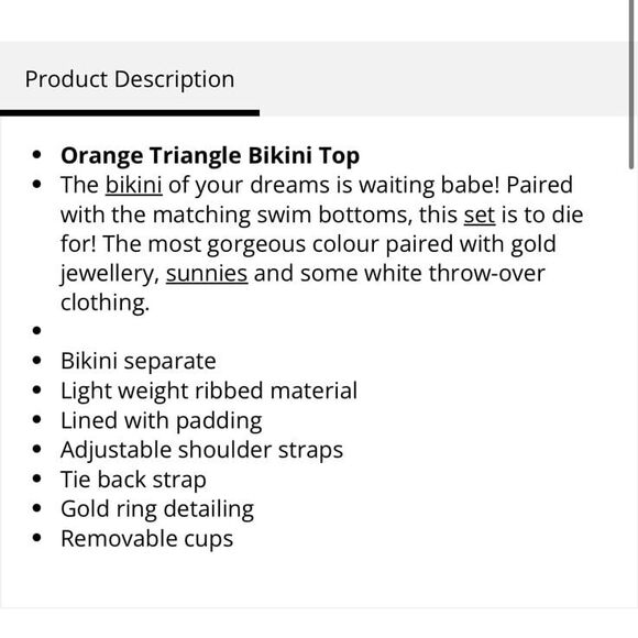 9.0 Swim Athena Orange Triangle Bikini Top NWT - Picture 10 of 11